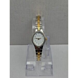 Vintage Pulsar by Seiko Oval Watch Womens Gold Silver Two Tone New Battery Dress